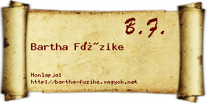 Bartha Füzike névjegykártya